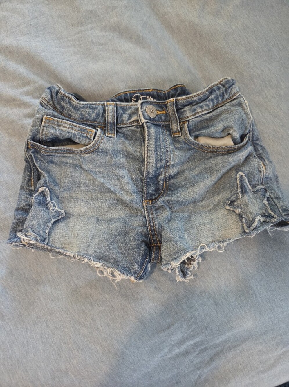 art class Light Blue Distressed Denim Shorts with Star Patch